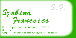 szabina francsics business card